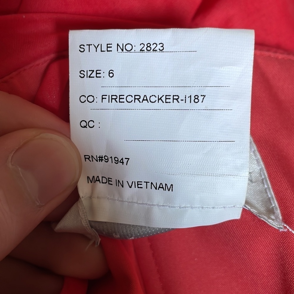 Dessy Collection Firecracker Strapless Cotton Bridesmaid Dress 2823 EUC Size 6 - Picture 7 of 11
